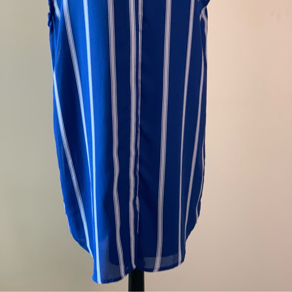 BB Dakota Dress Blue Striped Large Shift Shirtdress NWT - Picture 5 of 12